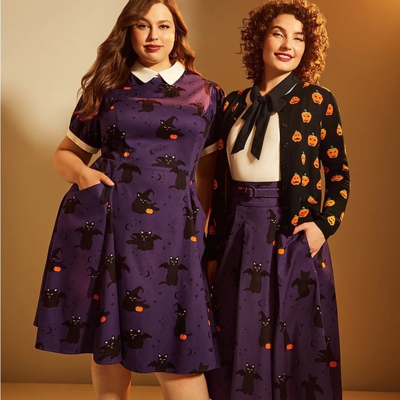 Modcloth Collectif Halloween Black cat dress - Picture 3 of 3